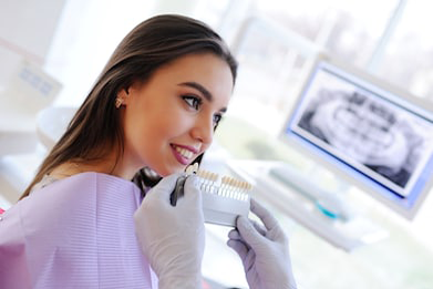 Girl having all on 4 dental implants sydney